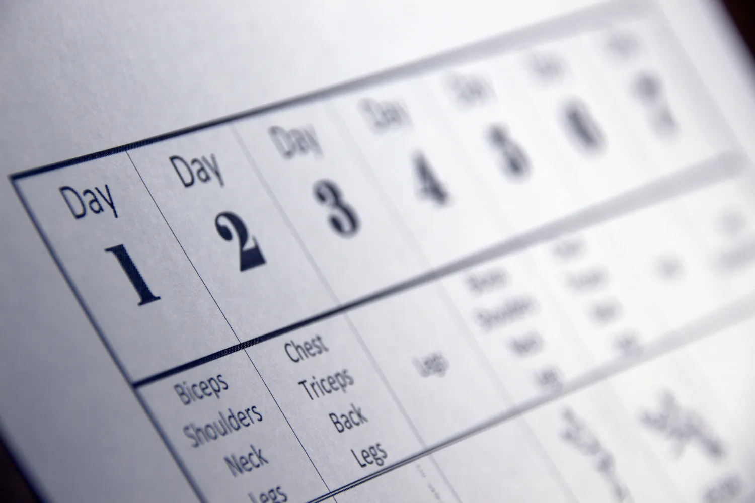 Calendario con rutina